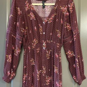 Knot Sisters Gilman floral maxi dress in burgundy canyon - M